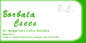 borbala csecs business card